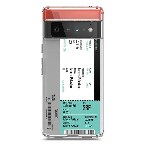 Google Pixel 6 Pro Cover - Personalised Boarding Pass Ticket Series - Clear Phone Case - Soft Silicon Borders