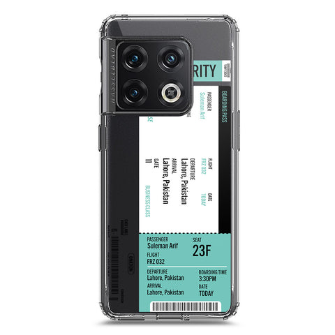 OnePlus 10 Pro Cover - Personalised Boarding Pass Ticket Series - Clear Phone Case - Soft Silicon Borders