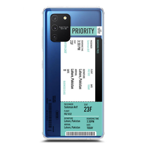 Samsung Galaxy S10 Lite Cover - Personalised Boarding Pass Ticket Series - Clear Phone Case - Soft Silicon Borders