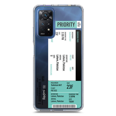 Xiaomi Redmi Note 11E Pro Cover - Personalised Boarding Pass Ticket Series - Clear Phone Case - Soft Silicon Borders