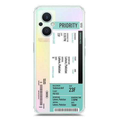 Oppo F21 Pro 5G Cover - Personalised Boarding Pass Ticket Series - Clear Phone Case - Soft Silicon Borders