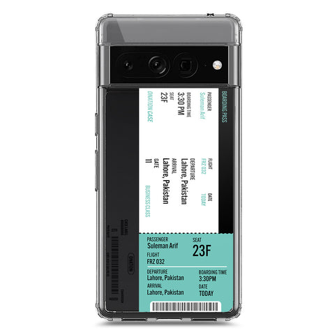 Google Pixel 7 Pro Cover - Personalised Boarding Pass Ticket Series - Clear Phone Case - Soft Silicon Borders