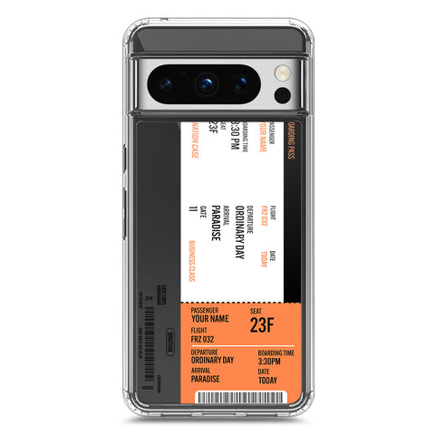 Google Pixel 8 Pro Cover - Personalised Boarding Pass Ticket Series - Clear Phone Case - Soft Silicon Borders