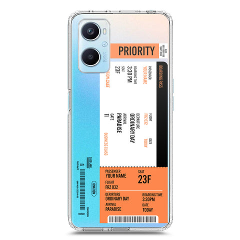 Oppo K10 Cover - Personalised Boarding Pass Ticket Series - Clear Phone Case - Soft Silicon Borders