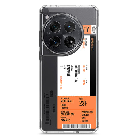 OnePlus 12 Cover - Personalised Boarding Pass Ticket Series - Clear Phone Case - Soft Silicon Borders