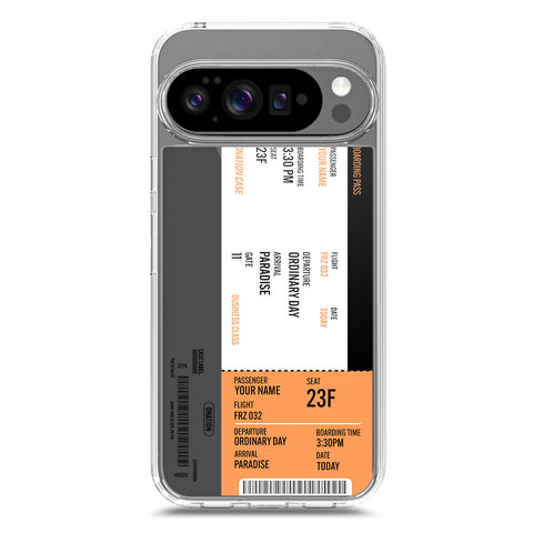 Google Pixel 9 Pro Cover - Personalised Boarding Pass Ticket Series - Clear Phone Case - Soft Silicon Borders
