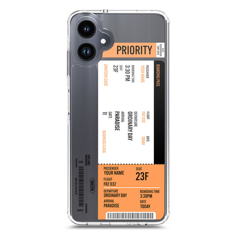 Samsung Galaxy A06 Cover - Personalised Boarding Pass Ticket Series - Clear Phone Case - Soft Silicon Borders