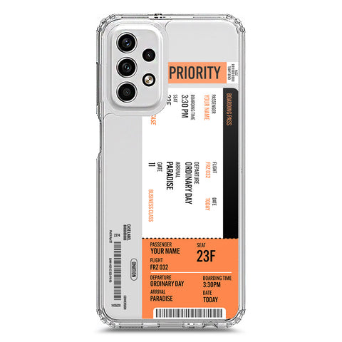 Samsung Galaxy A23 5G Cover - Personalised Boarding Pass Ticket Series - Clear Phone Case - Soft Silicon Borders