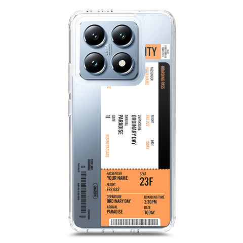 Xiaomi 14T Cover - Personalised Boarding Pass Ticket Series - Clear Phone Case - Soft Silicon Borders