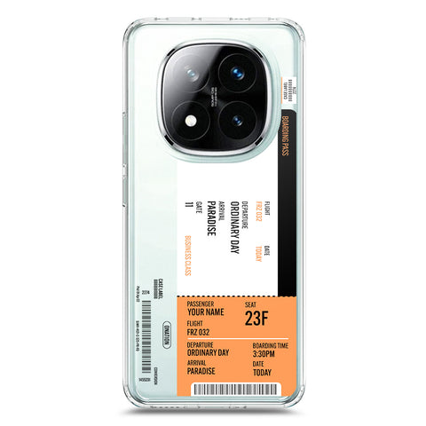 Xiaomi Redmi Note 14 Pro Plus 5G Cover - Personalised Boarding Pass Ticket Series - Clear Phone Case - Soft Silicon Borders