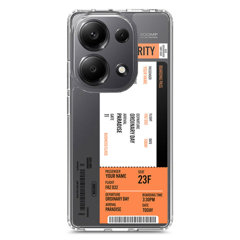 Xiaomi Redmi Note 13 Pro 4G Cover - Personalised Boarding Pass Ticket Series - Clear Phone Case - Soft Silicon Borders