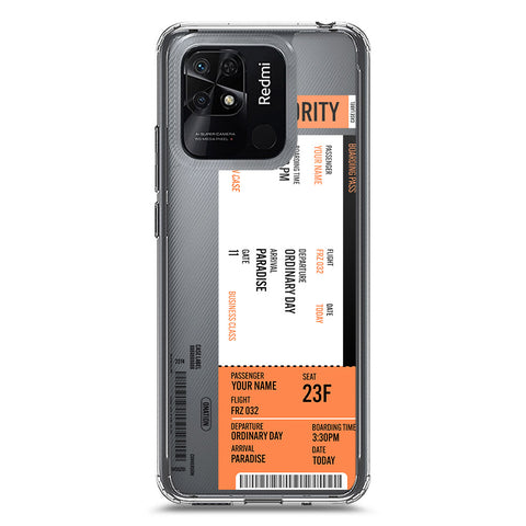 Xiaomi Redmi 10C Cover - Personalised Boarding Pass Ticket Series - Clear Phone Case - Soft Silicon Borders