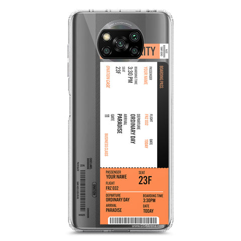 Xiaomi Poco X3 Pro Cover - Personalised Boarding Pass Ticket Series - Clear Phone Case - Soft Silicon Borders