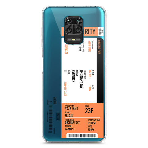 Xiaomi Redmi Note 9 Pro Cover - Personalised Boarding Pass Ticket Series - Clear Phone Case - Soft Silicon Borders
