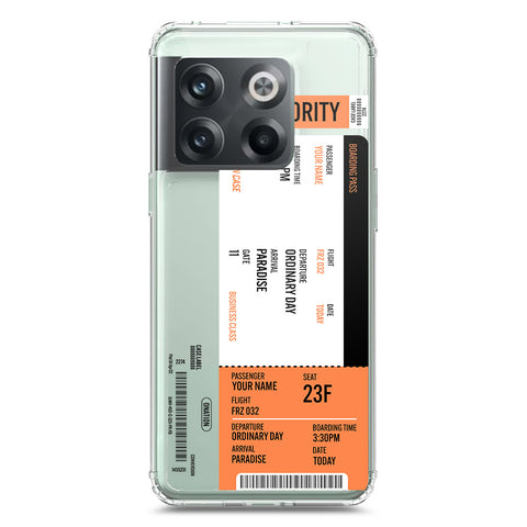 OnePlus Ace Pro Cover - Personalised Boarding Pass Ticket Series - Clear Phone Case - Soft Silicon Borders