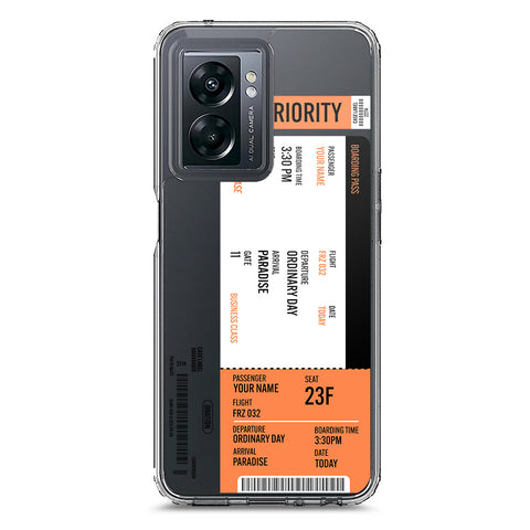 Oppo A57 4G 2022 Cover - Personalised Boarding Pass Ticket Series - Clear Phone Case - Soft Silicon Borders