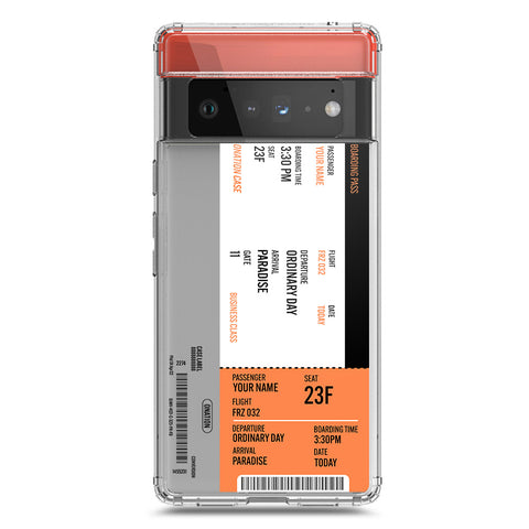 Google Pixel 6 Pro Cover - Personalised Boarding Pass Ticket Series - Clear Phone Case - Soft Silicon Borders