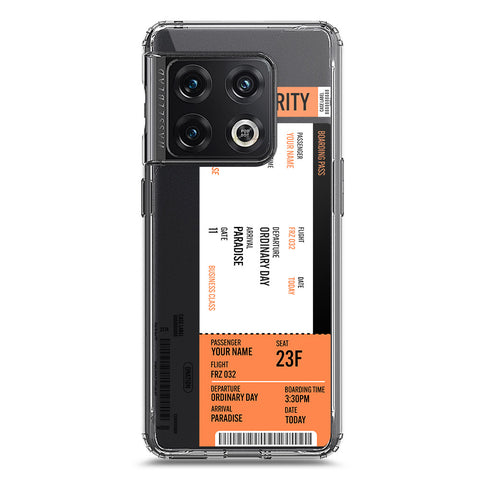 OnePlus 10 Pro Cover - Personalised Boarding Pass Ticket Series - Clear Phone Case - Soft Silicon Borders