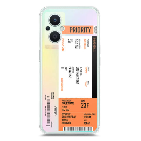 Oppo F21 Pro 5G Cover - Personalised Boarding Pass Ticket Series - Clear Phone Case - Soft Silicon Borders