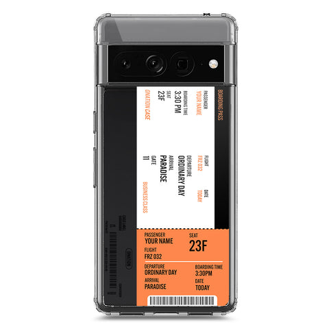 Google Pixel 7 Pro Cover - Personalised Boarding Pass Ticket Series - Clear Phone Case - Soft Silicon Borders