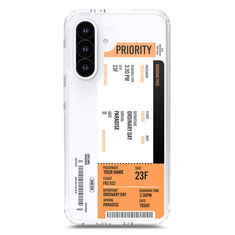 Samsung Galaxy A17 Cover - Personalised Boarding Pass Ticket Series - Clear Phone Case - Soft Silicon Borders