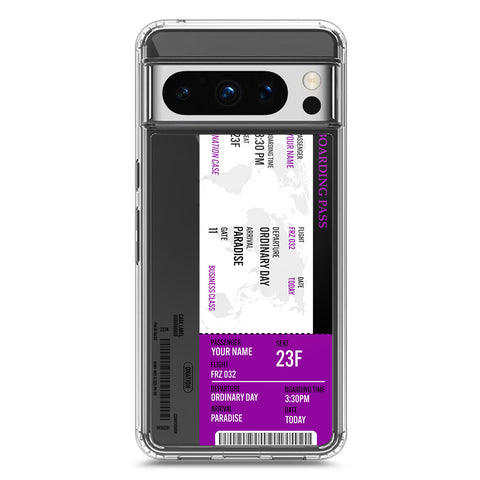 Google Pixel 8 Pro Cover - Personalised Boarding Pass Ticket Series - Clear Phone Case - Soft Silicon Borders
