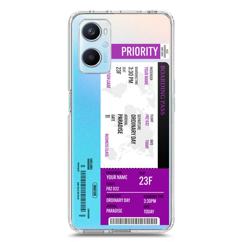 Oppo K10 Cover - Personalised Boarding Pass Ticket Series - Clear Phone Case - Soft Silicon Borders