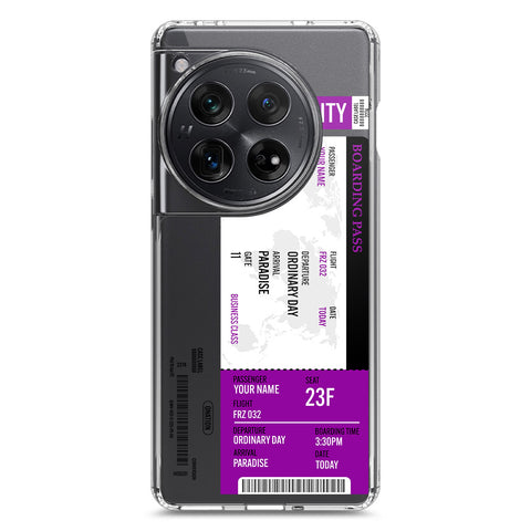 OnePlus 12 Cover - Personalised Boarding Pass Ticket Series - Clear Phone Case - Soft Silicon Borders