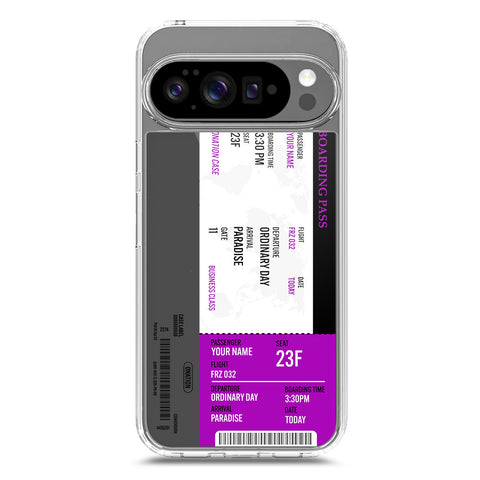 Google Pixel 9 Pro Cover - Personalised Boarding Pass Ticket Series - Clear Phone Case - Soft Silicon Borders