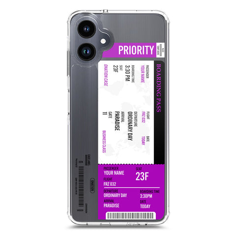 Samsung Galaxy A06 Cover - Personalised Boarding Pass Ticket Series - Clear Phone Case - Soft Silicon Borders