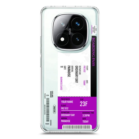 Xiaomi Redmi Note 14 Pro 4G Cover - Personalised Boarding Pass Ticket Series - Clear Phone Case - Soft Silicon Borders
