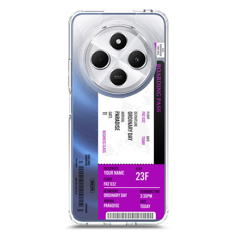 Xiaomi Poco C75 Cover - Personalised Boarding Pass Ticket Series - Clear Phone Case - Soft Silicon Borders