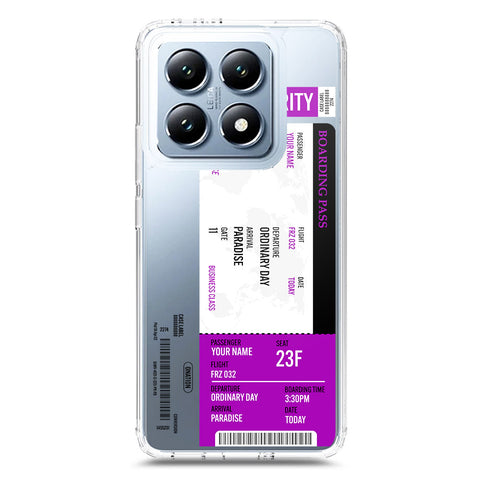 Xiaomi 14T Cover - Personalised Boarding Pass Ticket Series - Clear Phone Case - Soft Silicon Borders