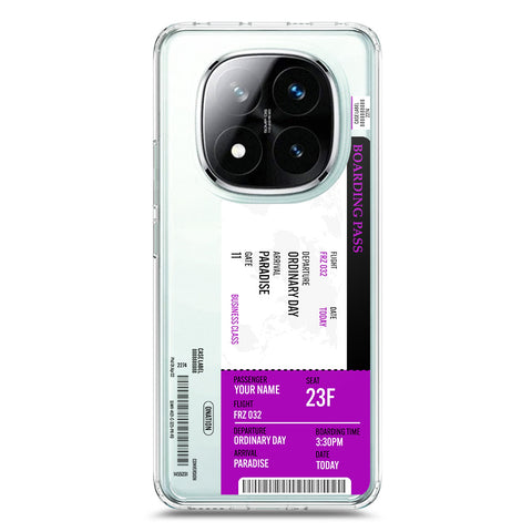 Xiaomi Redmi Note 14 Pro Plus 5G Cover - Personalised Boarding Pass Ticket Series - Clear Phone Case - Soft Silicon Borders