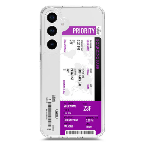 Samsung Galaxy A33 5G Cover - Personalised Boarding Pass Ticket Series - Clear Phone Case - Soft Silicon Borders