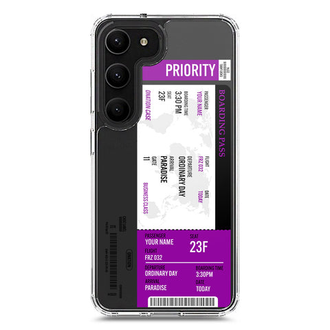 Samsung Galaxy S23 5G Cover - Personalised Boarding Pass Ticket Series - Clear Phone Case - Soft Silicon Borders