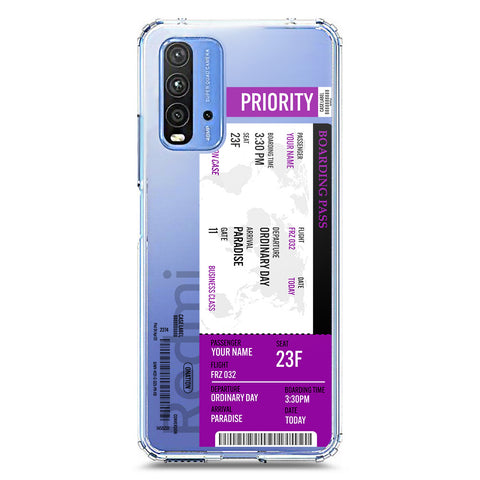 Xiaomi Poco M3 Cover - Personalised Boarding Pass Ticket Series - Clear Phone Case - Soft Silicon Borders
