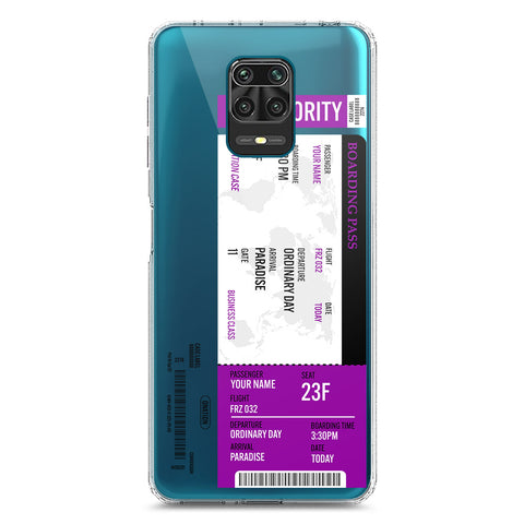 Xiaomi Redmi Note 9 Pro Cover - Personalised Boarding Pass Ticket Series - Clear Phone Case - Soft Silicon Borders