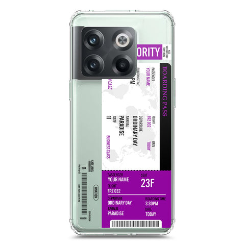 OnePlus Ace Pro Cover - Personalised Boarding Pass Ticket Series - Clear Phone Case - Soft Silicon Borders