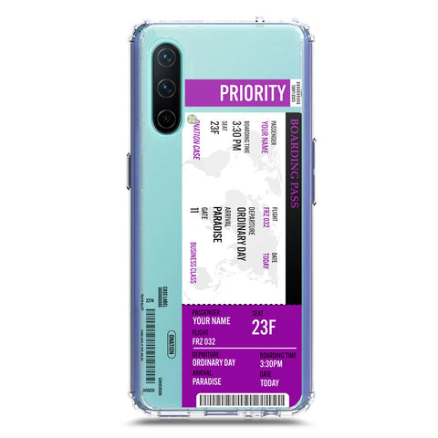 OnePlus Nord CE 5G Cover - Personalised Boarding Pass Ticket Series - Clear Phone Case - Soft Silicon Borders