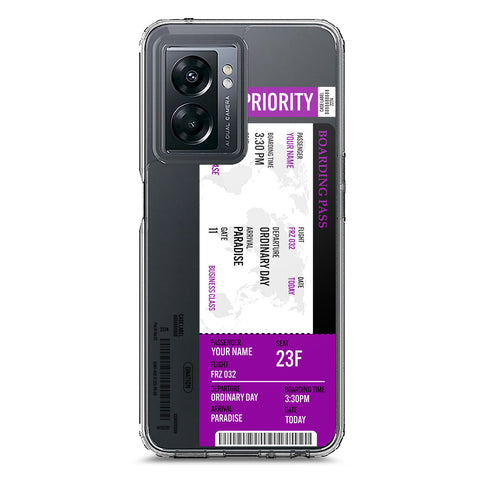 Oppo A57 4G 2022 Cover - Personalised Boarding Pass Ticket Series - Clear Phone Case - Soft Silicon Borders