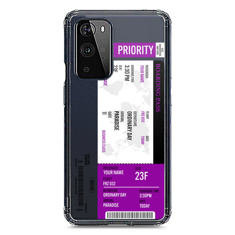 OnePlus 9 Pro Cover - Personalised Boarding Pass Ticket Series - Clear Phone Case - Soft Silicon Borders