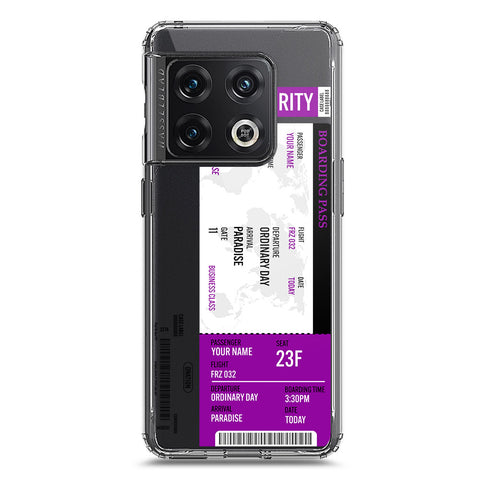 OnePlus 10 Pro Cover - Personalised Boarding Pass Ticket Series - Clear Phone Case - Soft Silicon Borders