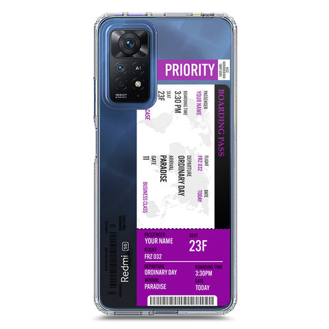 Xiaomi Redmi Note 11E Pro Cover - Personalised Boarding Pass Ticket Series - Clear Phone Case - Soft Silicon Borders