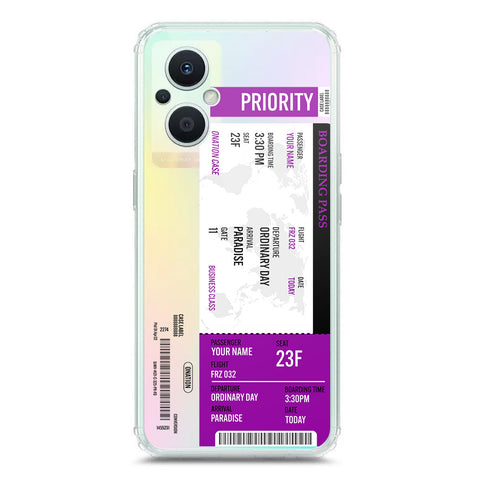 Oppo F21 Pro 5G Cover - Personalised Boarding Pass Ticket Series - Clear Phone Case - Soft Silicon Borders