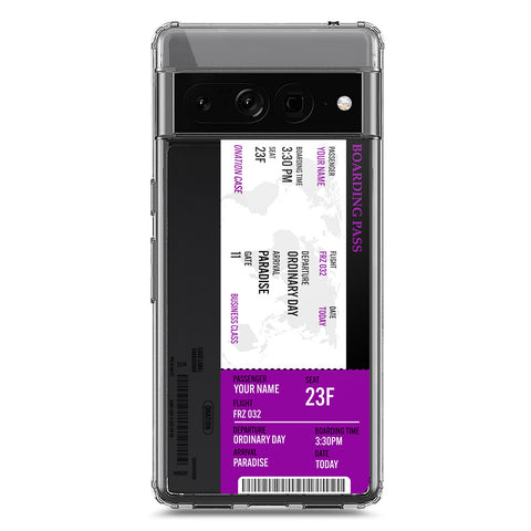 Google Pixel 7 Pro Cover - Personalised Boarding Pass Ticket Series - Clear Phone Case - Soft Silicon Borders