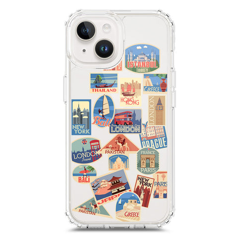 iPhone 15 Plus Cover - Personalised Boarding Pass Ticket Series - Clear Phone Case - Soft Silicon Borders