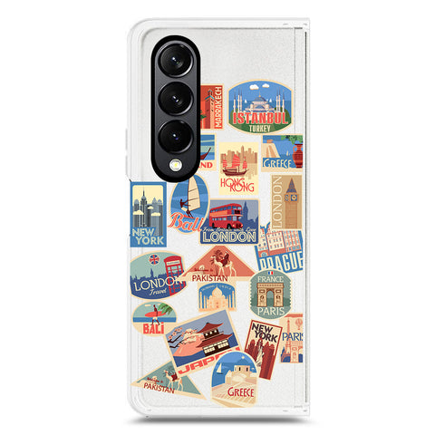 Samsung Galaxy Z Fold 4 5G Cover - Personalised Boarding Pass Ticket Series - Clear Phone Case - Soft Silicon Borders