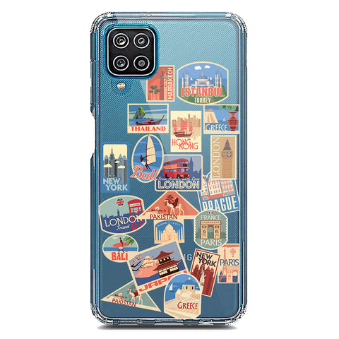 Samsung Galaxy A12 Nacho Cover - Personalised Boarding Pass Ticket Series - Clear Phone Case - Soft Silicon Borders