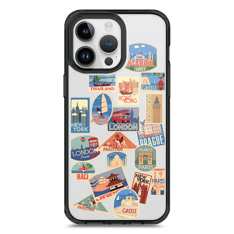 iPhone 15 Pro Max - Black - Cover - Personalised Boarding Pass Ticket Series - Clear Phone Case - Soft Silicon Borders